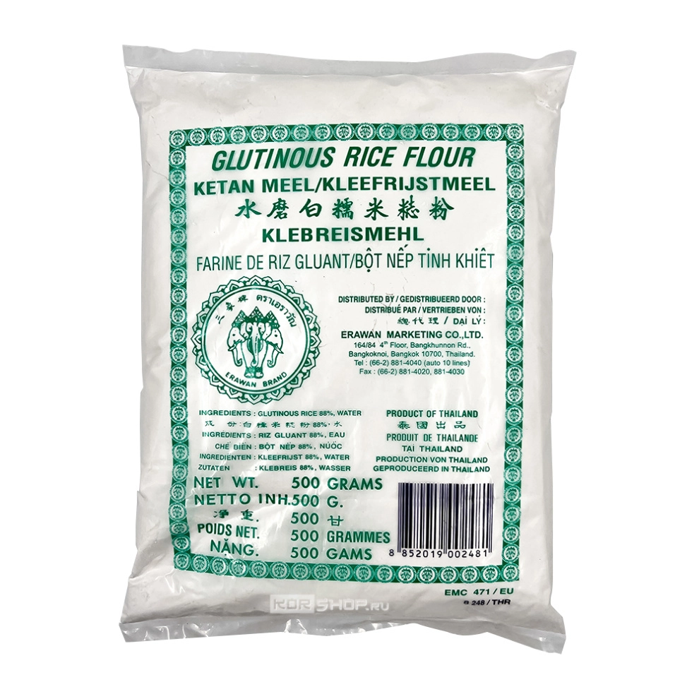 Клейкая рисовая мука Erawan Brand, Таиланд, 500 г Клейкая рисовая мука Erawan Brand, Таиланд, 500 г