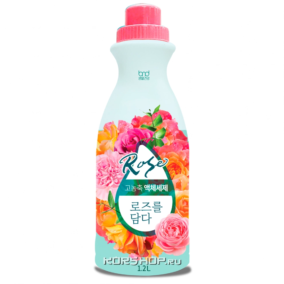 Жидкий концентрат для стирки с ароматом розы Liquid Rose High Enrichment, Корея, 1,2 л Жидкий концентрат для стирки с ароматом розы Liquid Rose High Enrichment, Корея, 1,2 л