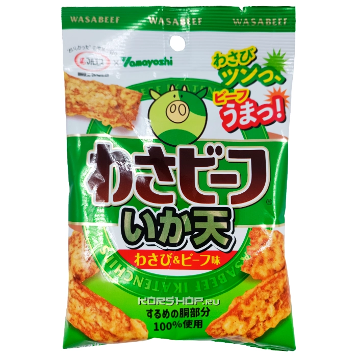 Жареный кальмар со вкусом васаби Maruesu Wasabeef, Япония, 18 г Жареный кальмар со вкусом васаби Maruesu Wasabeef, Япония, 18 г