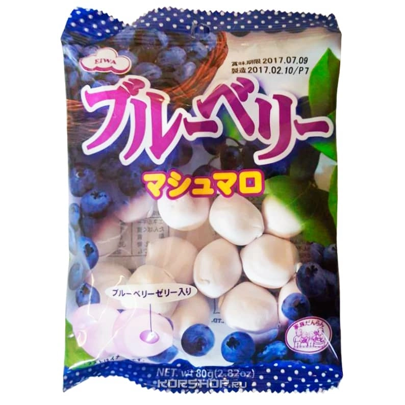 Маршмеллоу с черничной начинкой Eiwa, Япония, 80 г Маршмеллоу с черничной начинкой Eiwa, Япония, 80 г