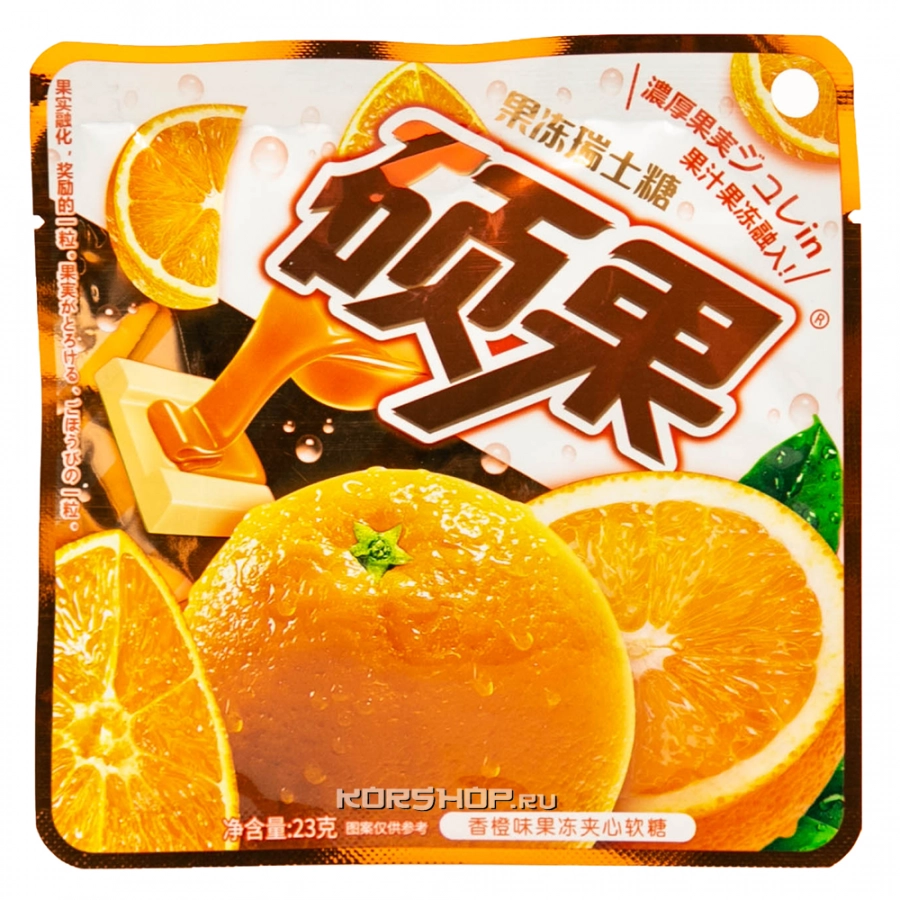Жевательные конфеты Апельсин Fruit Jelly, Китай, 23 г Жевательные конфеты Апельсин Fruit Jelly, Китай, 23 г
