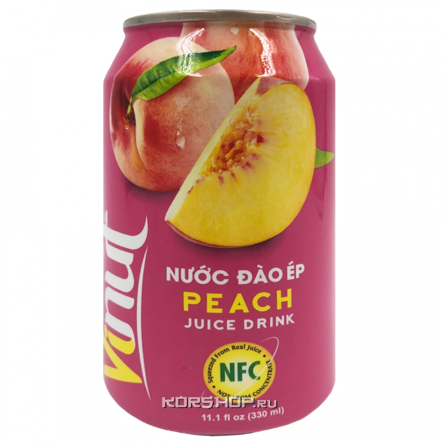 Cокосодержащий б/а напиток Персик Vinut, Вьетнам, 330 мл Cокосодержащий б/а напиток Персик Vinut, Вьетнам, 330 мл