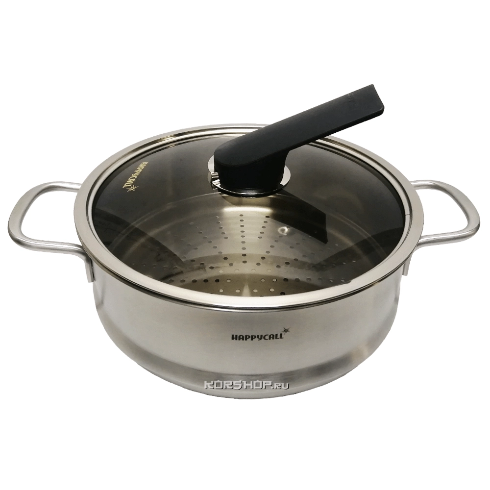 Пароварка из нержавеющей стали с крышкой Stainless Steel HappyCall 24 см 1688-8460, Корея Пароварка из нержавеющей стали с крышкой Stainless Steel HappyCall 24 см 1688-8460, Корея