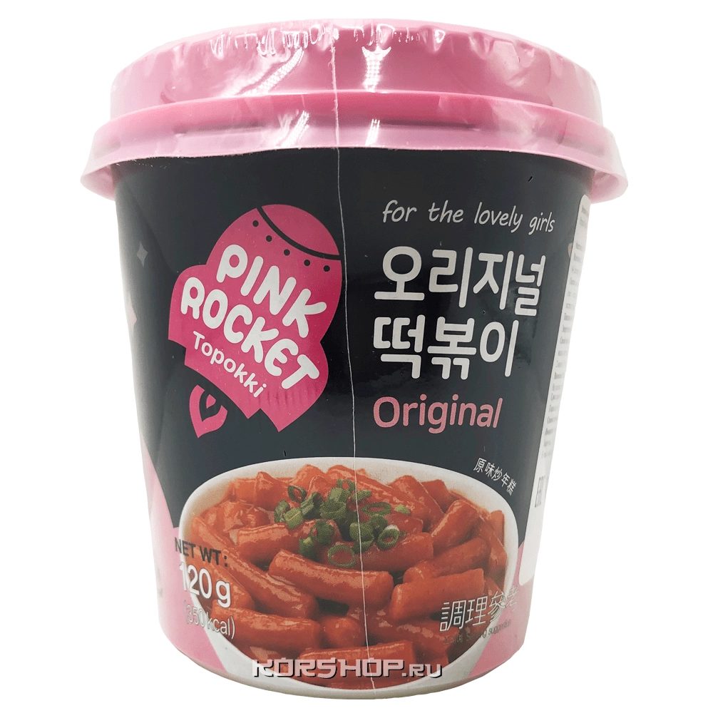 Рисовые клецки в оригинальном соусе Pink Rocket, Корея, 120 г Рисовые клецки в оригинальном соусе Pink Rocket, Корея, 120 г