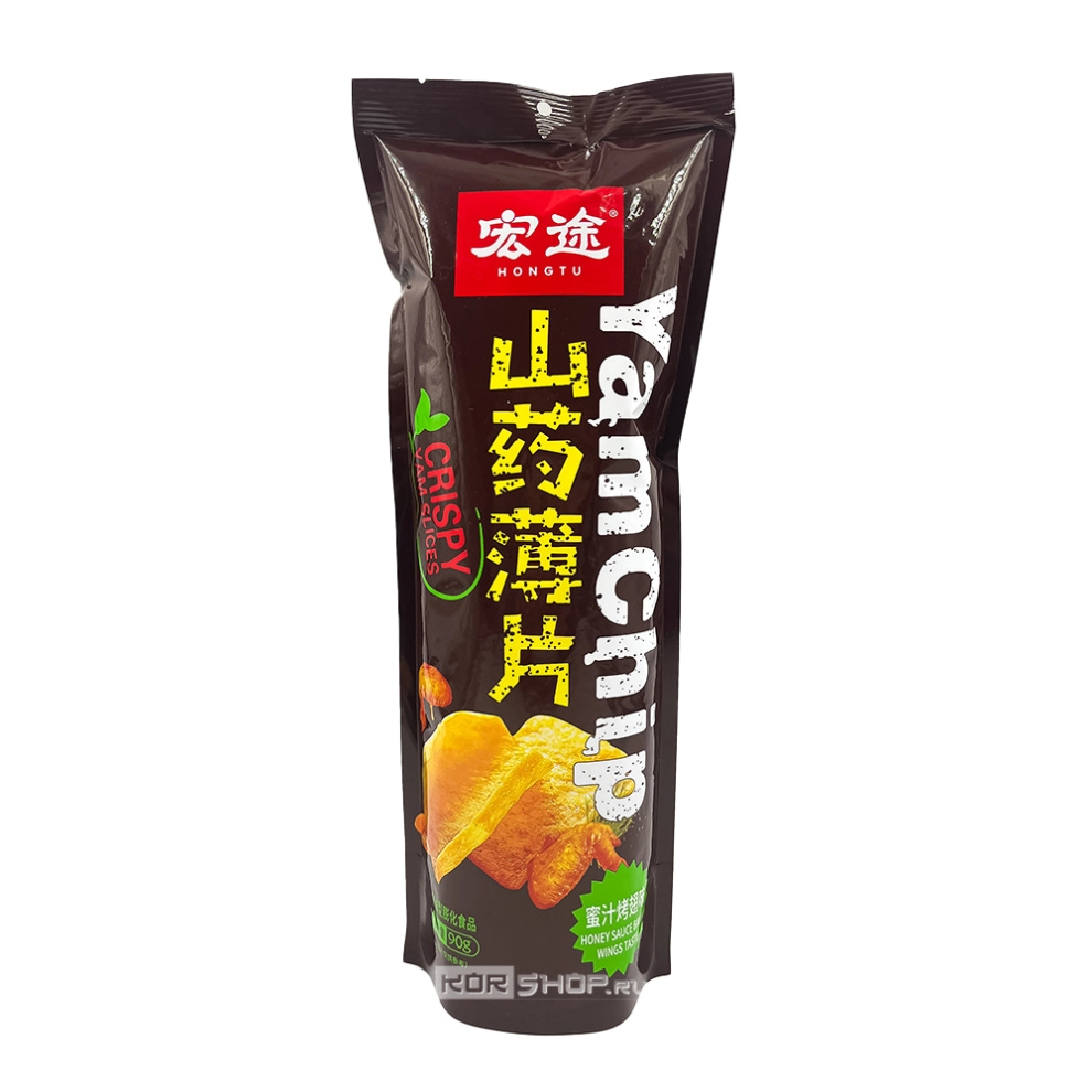 Чипсы из ямса со вкусом куриных крылышек в медовом соусе барбекю Yamchip Hongtu, Китай, 90 г Чипсы из ямса со вкусом куриных крылышек в медовом соусе барбекю Yamchip Hongtu, Китай, 90 г