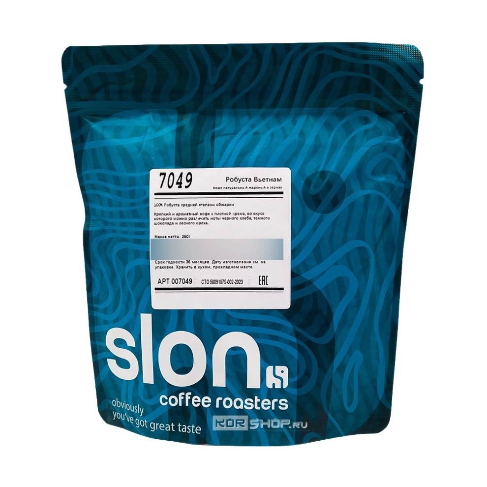 Кофе в зернах Робуста, Вьетнам, 250 г Кофе в зернах Робуста, Вьетнам, 250 г