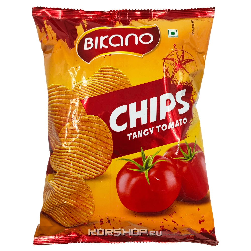 Картофельные чипсы с томатным вкусом Tangy Tomato Bikano, Индия, 60 г Картофельные чипсы с томатным вкусом Tangy Tomato Bikano, Индия, 60 г