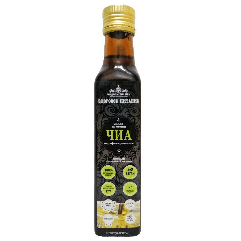 Масло из семян чиа нерафинированное, 250 мл