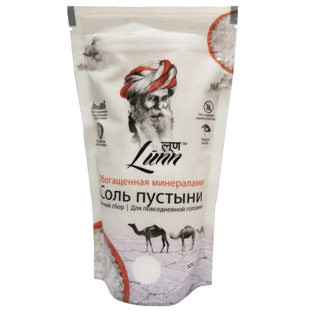Обогащенная минералами соль пустыни Lunn (летний сбор), Индия, 500 г Обогащенная минералами соль пустыни Lunn (летний сбор), Индия, 500 г