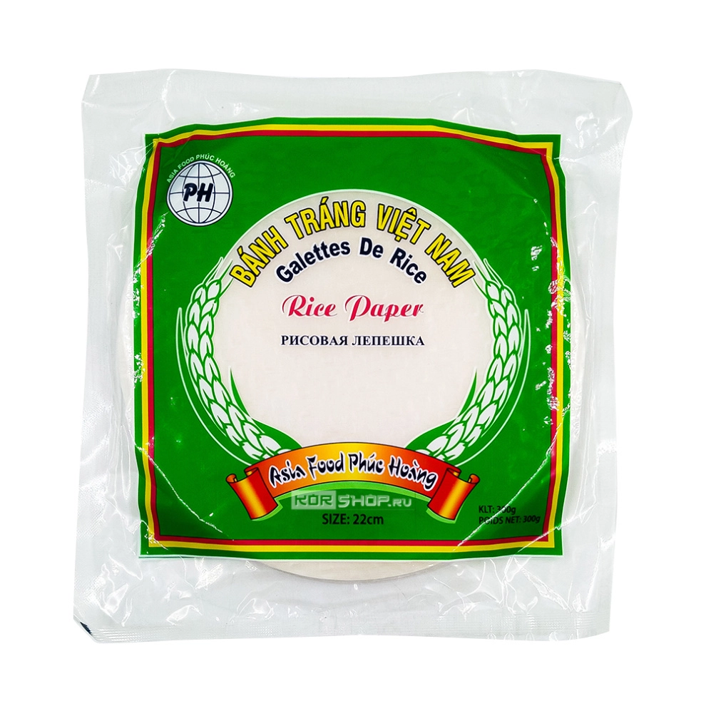 Рисовая бумага круглая 22 см Asia Food Phuc Hoang, Вьетнам, 300 г Рисовая бумага круглая 22 см Asia Food Phuc Hoang, Вьетнам, 300 г