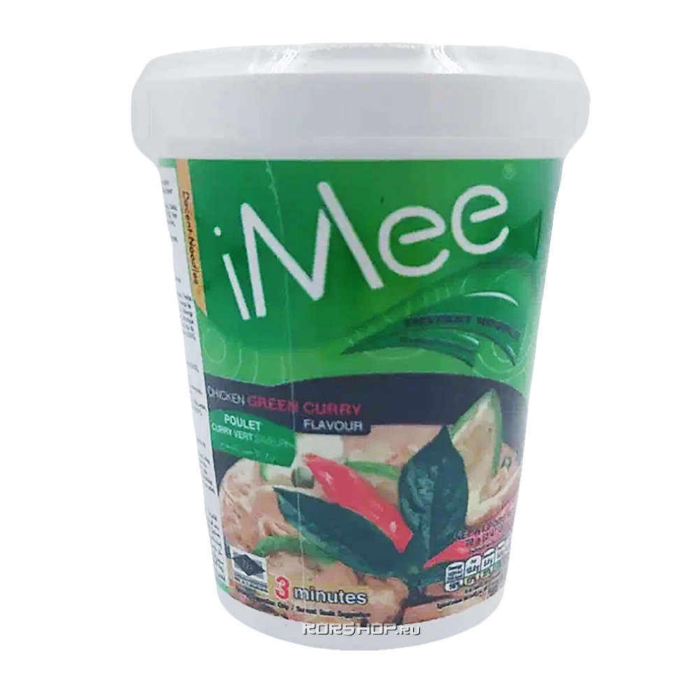 Лапша б/п с зелёной пастой карри и вкусом курицы (стакан) Imee, Таиланд, 70 г