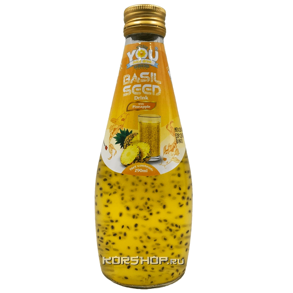 Напиток негазированный с семенами базилика и соком ананаса You Vietnam, Вьетнам, 290 мл.