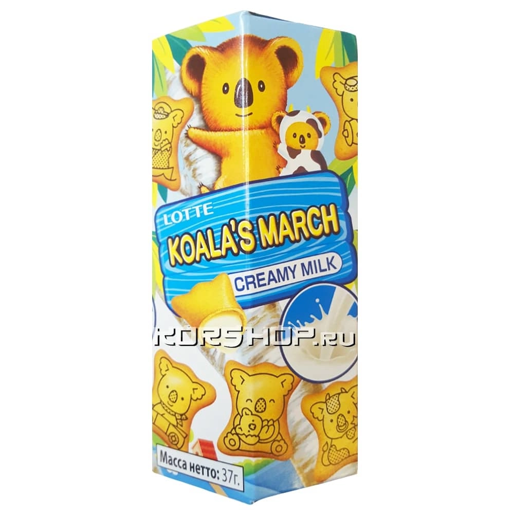 Печенье Koala's March с молочно-кремовой начинкой, Китай, 37 г