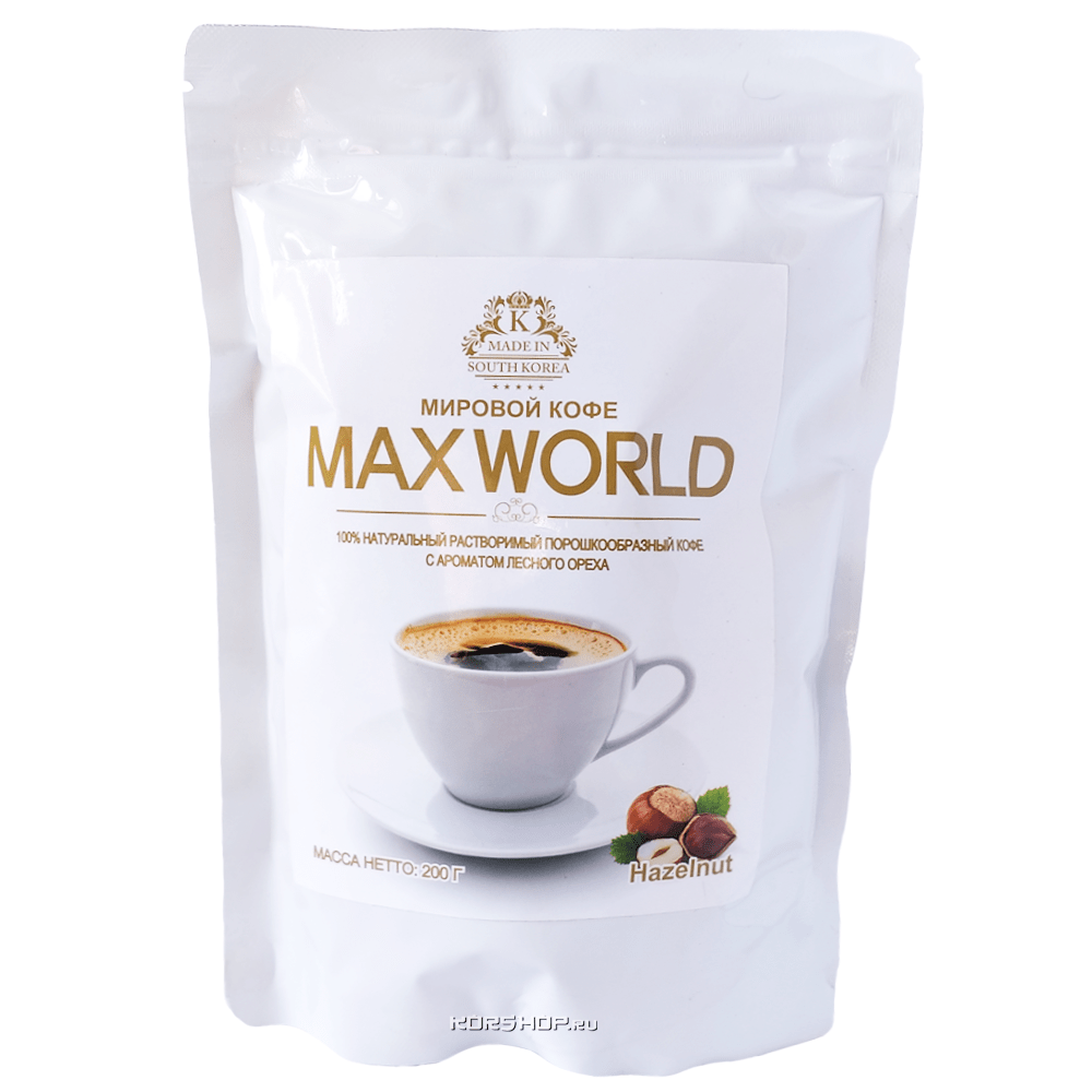 Натуральный растворимый кофе с ароматом лесного ореха Maxworld, Корея, 200 г