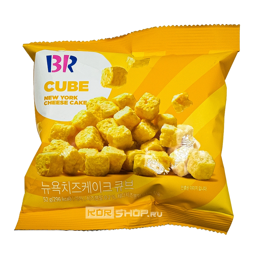 Сладкие снеки с глазурью со вкусом нью-йоркского чизкейка «Кубик» Baskin Robbins, Корея, 52 г