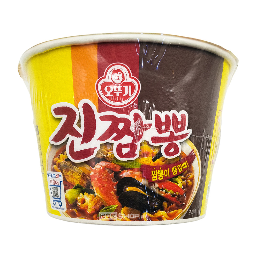 Лапша быстрого приготовления со вкусом овощей и морепродуктов Джин Чампон (острая) Ottogi, Корея, 115 г