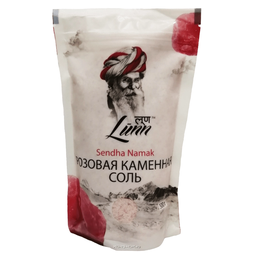 Розовая каменная соль Sendha Namak Lunn м/у, Индия, 500 г Розовая каменная соль Sendha Namak Lunn м/у, Индия, 500 г