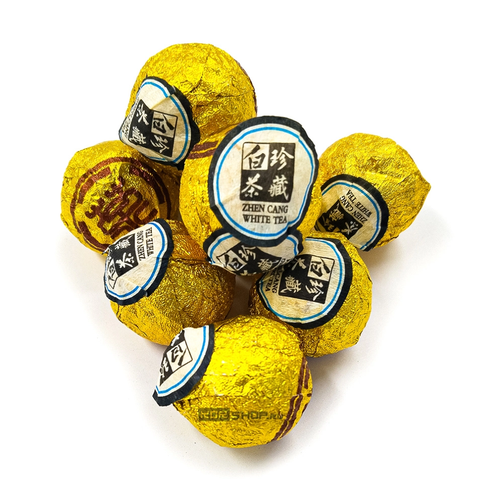 Белый чай Шоу Мэй «Брови Старца» прессованный многолетний, Китай, 50 г (10 шариков по 5 г) Белый чай Шоу Мэй «Брови Старца» прессованный многолетний, Китай, 50 г (10 шариков по 5 г)