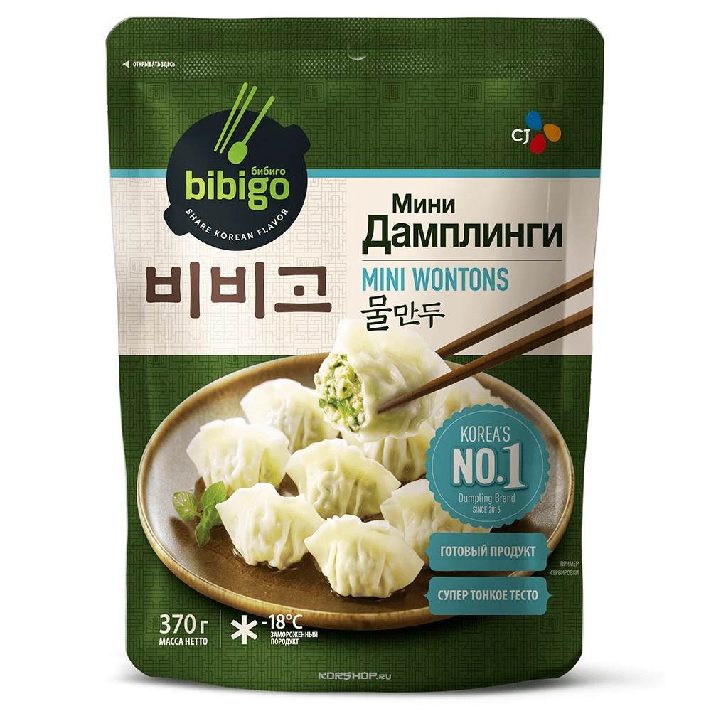 Вонтоны с овощами и свининой Mini Wontons Bibigo 370 г, Вонтоны с овощами и свининой Mini Wontons Bibigo 370 г,