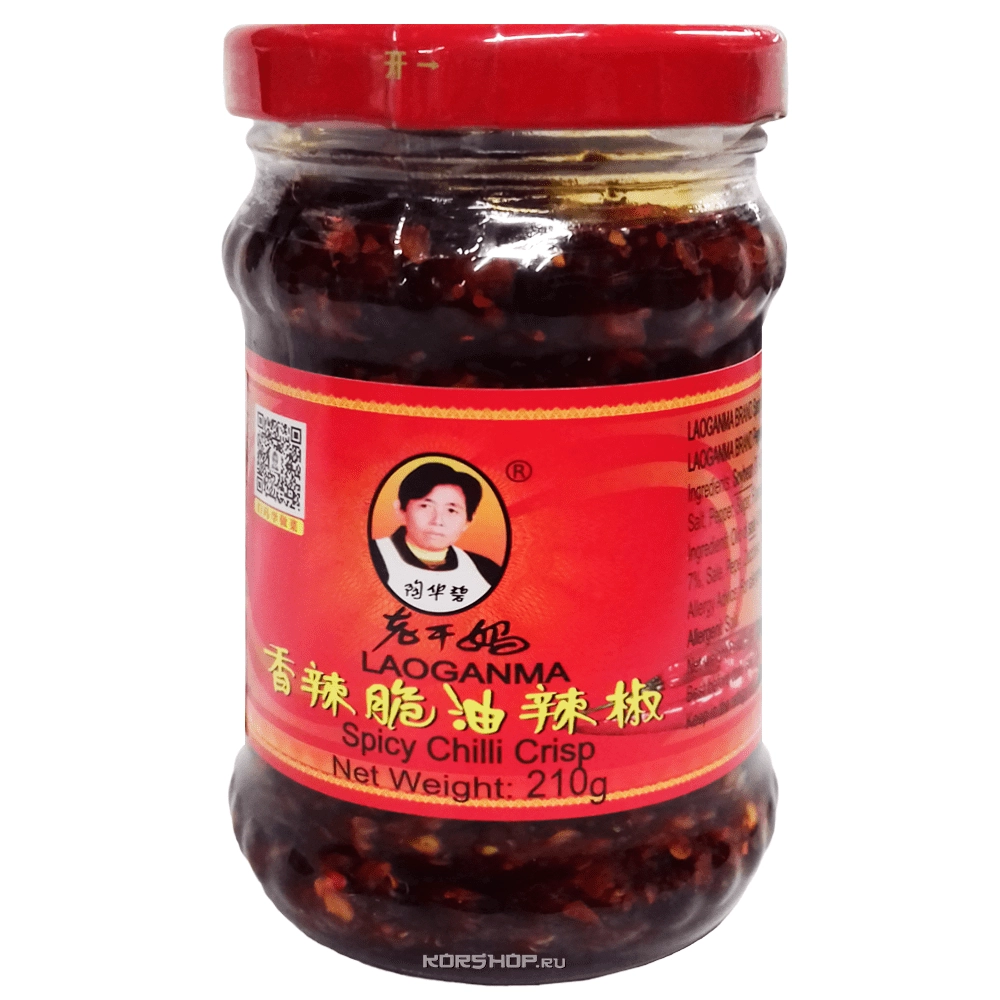 Острый соус с хрустящим перцем чили Laoganma, Китай, 210 г