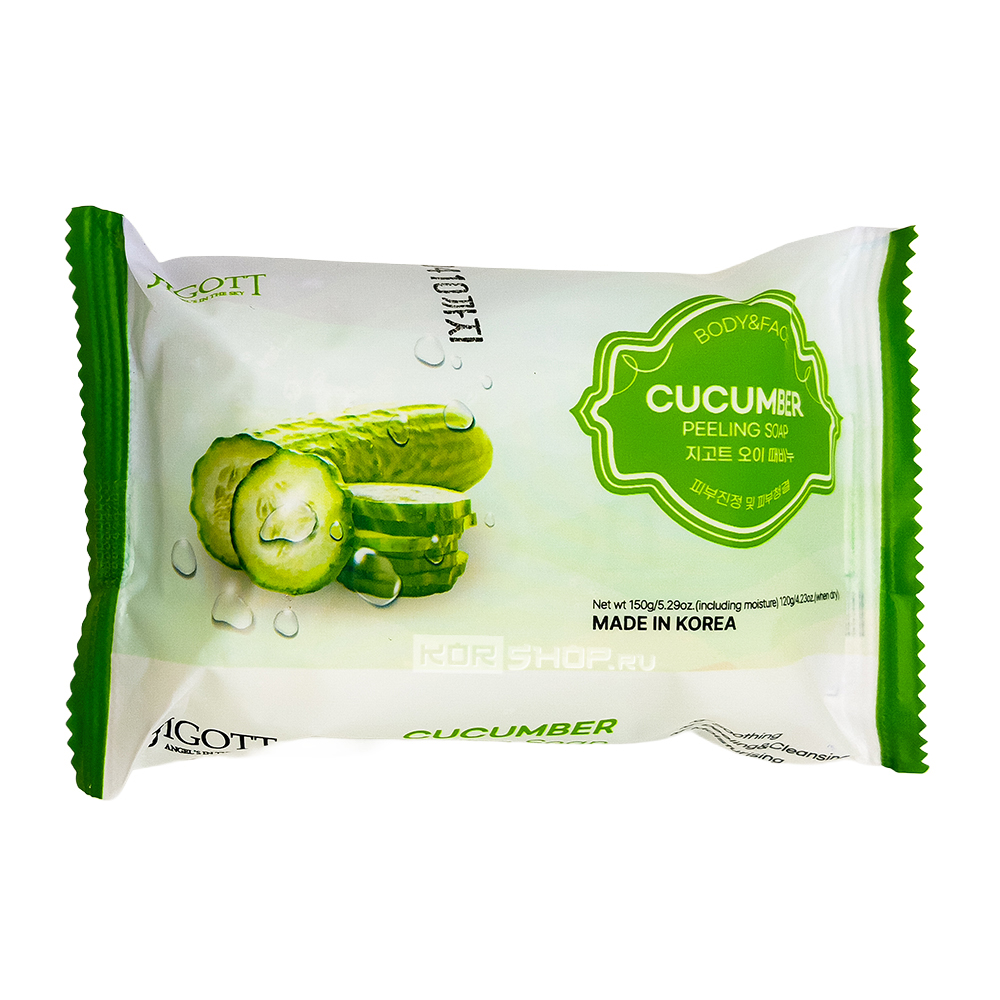 Пилинг-мыло с экстрактом огурца для лица и тела (Peeling Soap Cucumber) Jigott, Корея, 150 г