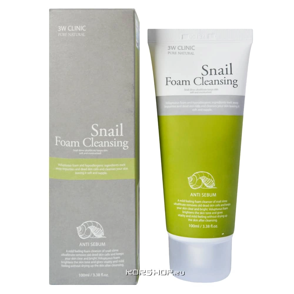 Пенка для умывания с улиточным муцином 3W Clinic, Корея, 100 мл