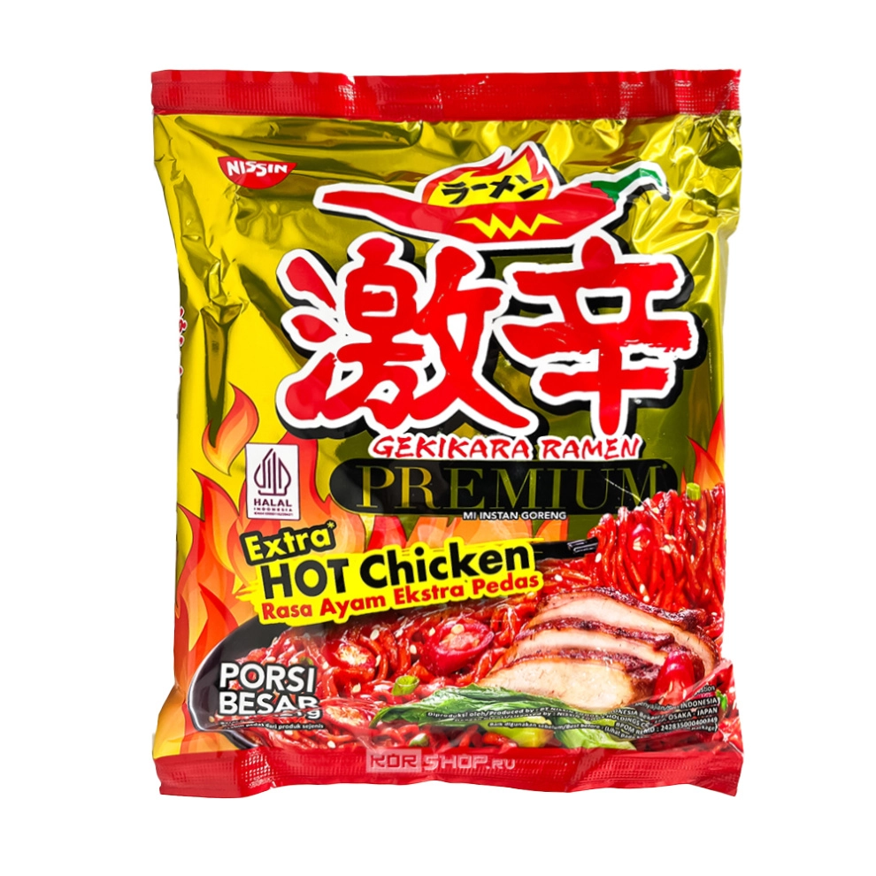 Лапша со вкусом курицы экстра острая Extra Hot Chicken Nissin, Индонезия, 121 г