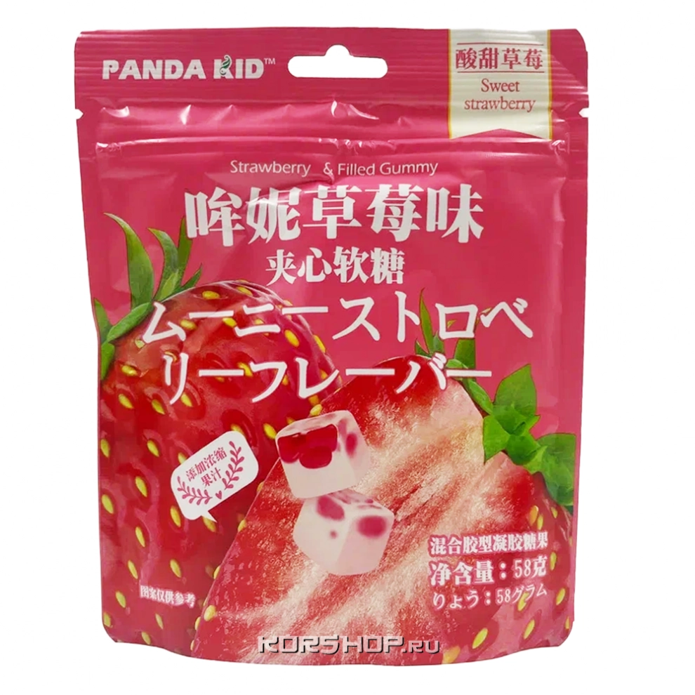 Жевательные конфеты со вкусом клубники Hengli Mouni, Китай, 58 г Жевательные конфеты со вкусом клубники Hengli Mouni, Китай, 58 г