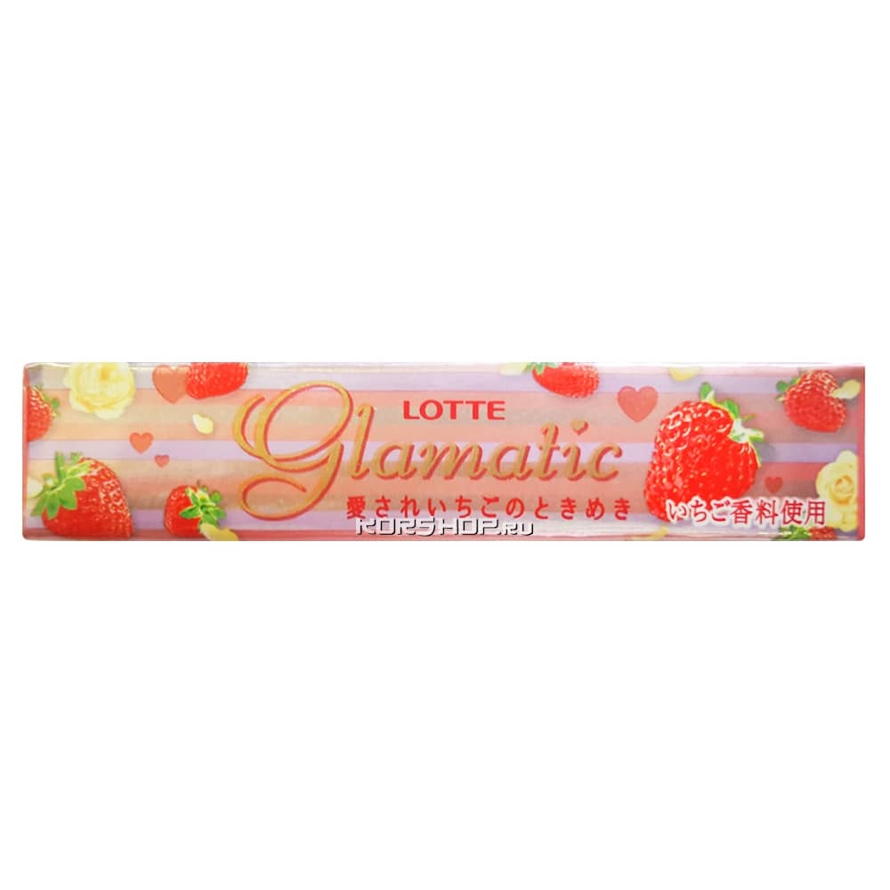 Жевательная резинка со вкусом клубники Glamatic Gum Strawberry Lotte, Япония, 21 г