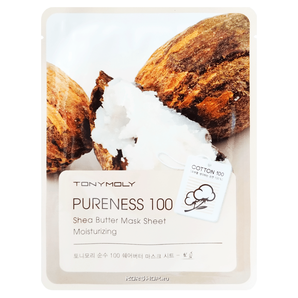 Тканевая маска для лица с маслом ши Pureness 100 Tony Moly, Корея, 21 мл