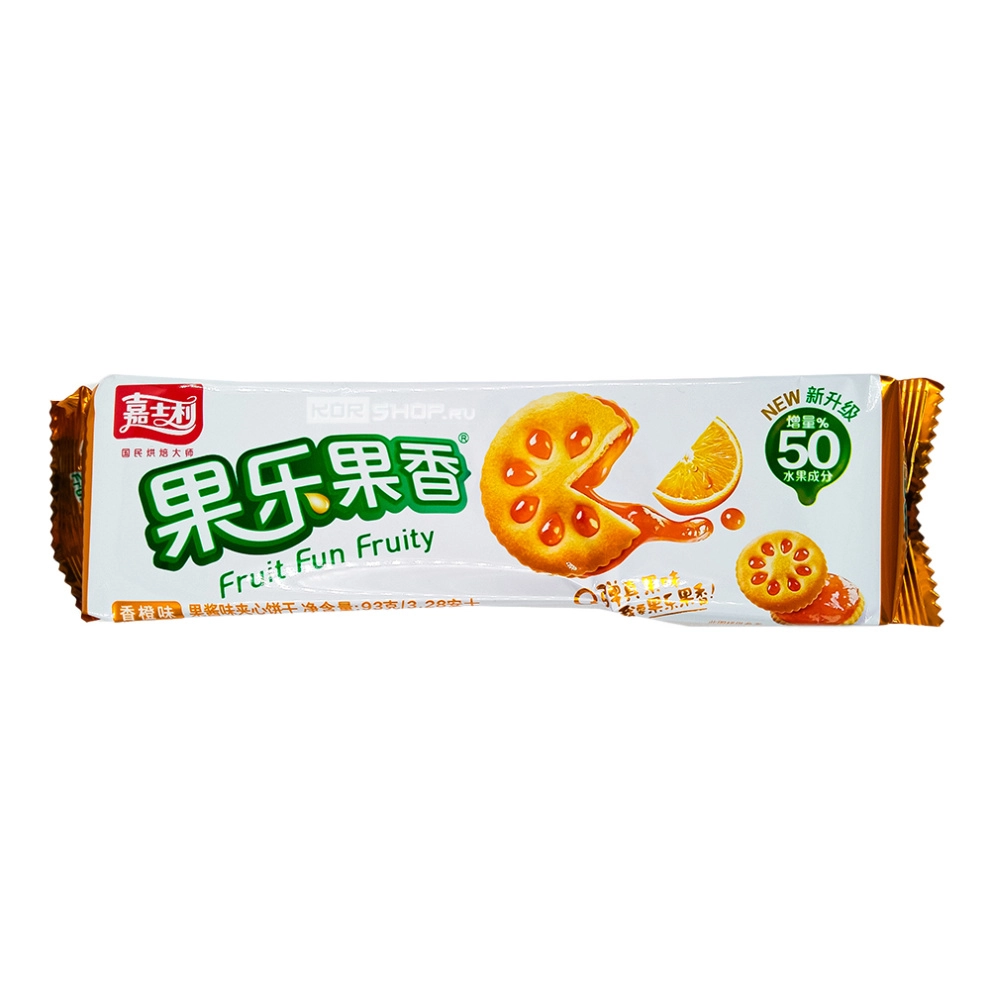 Сэндвич-печенье с джемом со вкусом апельсина Jiashili, Китай, 93 г Сэндвич-печенье с джемом со вкусом апельсина Jiashili, Китай, 93 г