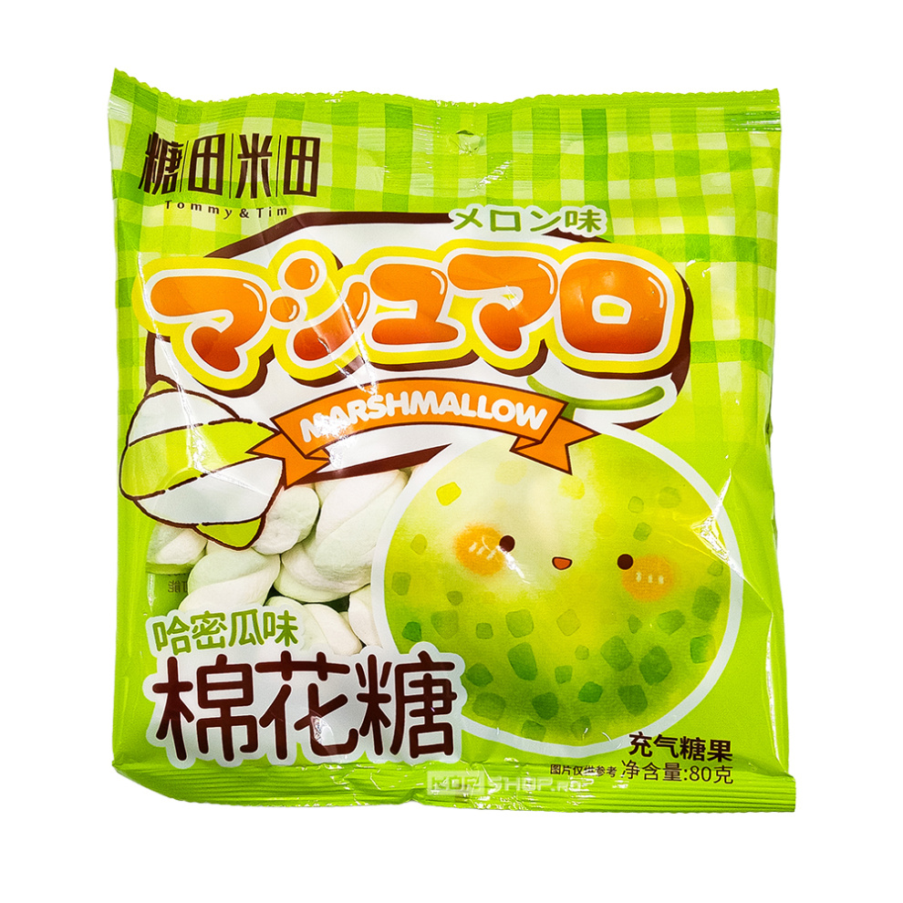 Зефир маршмеллоу со вкусом дыни канталупы Tommy&amp;Tim, Китай, 80 г