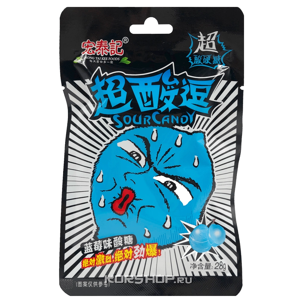 Супер кислые леденцы со вкусом черники Sour Candy, Китай, 23 г Супер кислые леденцы со вкусом черники Sour Candy, Китай, 23 г