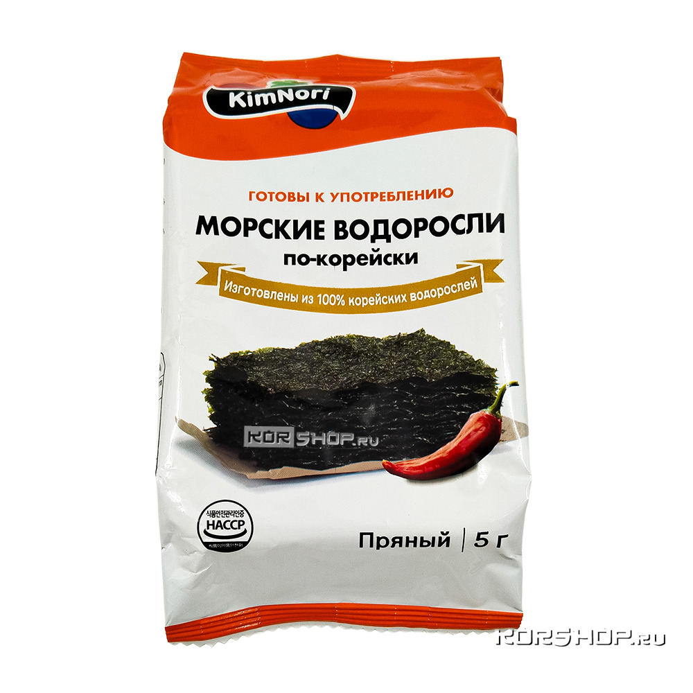 Жареная хрустящая морская капуста с пряным вкусом КимНори / KimNori, Корея, 5 г