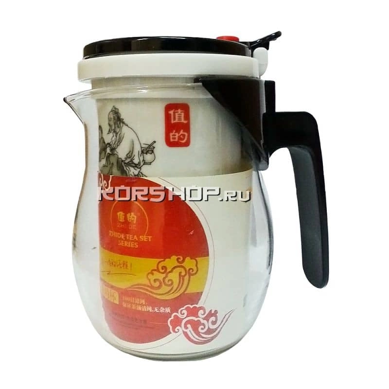 Кружка с кнопкой с керамической колбой Гунфу (кувшин) 600 мл