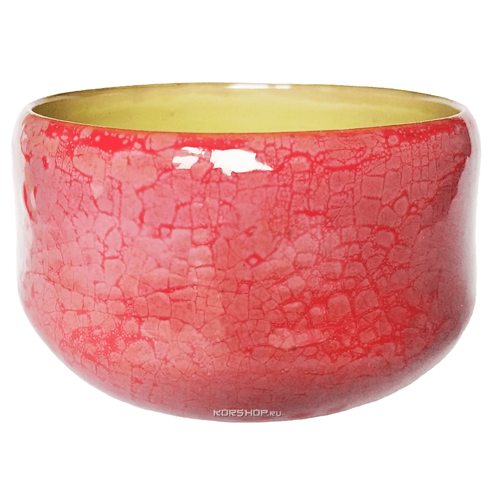 Чаша для Матча зимняя красная кракле, Япония, 250 мл