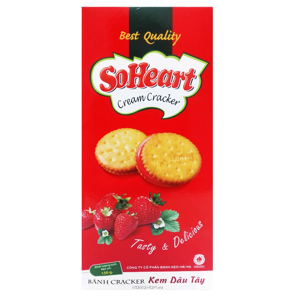 Печенье со вкусом клубники Soheart Haiha, Вьетнам, 150 г.