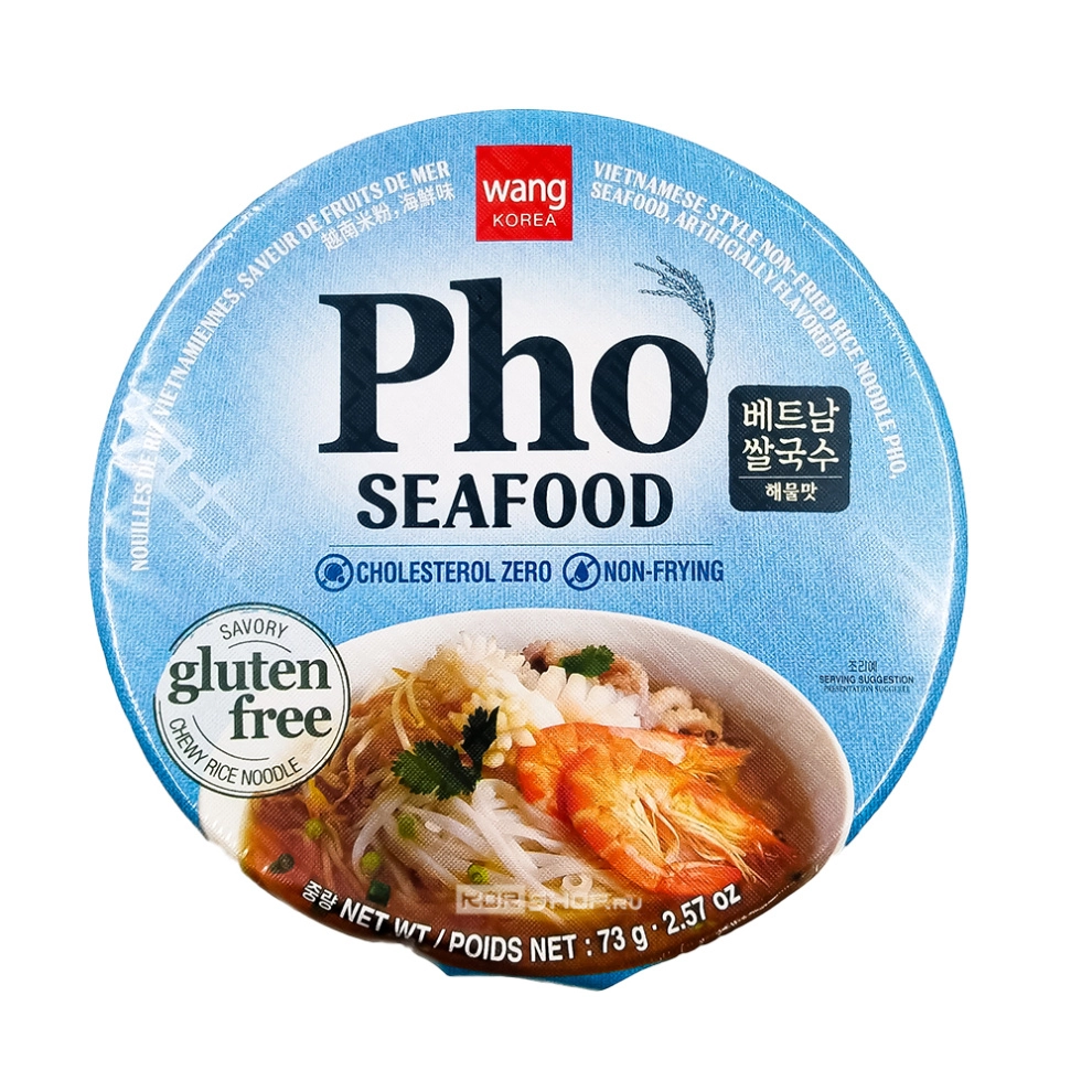 Рисовая лапша б/п со вкусом морепродуктов (чашка) Pho Seafood Wang, Корея, 73 г