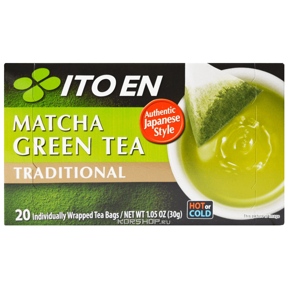 Чай зеленый традиционный с Матча Itoen (пирамидки), Япония, 30 г (20 шт.).