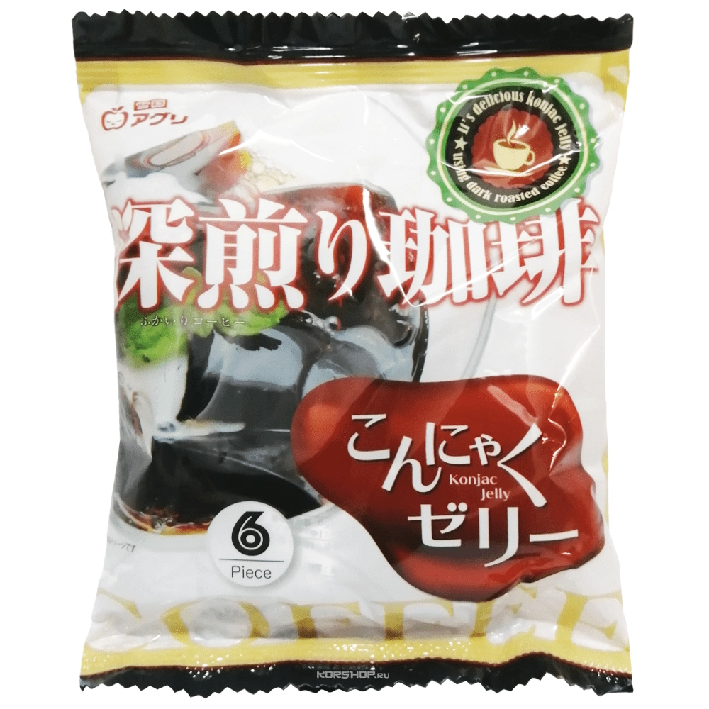 Желе Конняку со вкусом кофе Yukiguni Aguri (6 шт.), Япония, 108 г. Желе Конняку со вкусом кофе Yukiguni Aguri (6 шт.), Япония, 108 г.