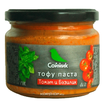 Тофу паста с томатом и базиликом Соймик, 200 г Тофу паста с томатом и базиликом Соймик, 200 г