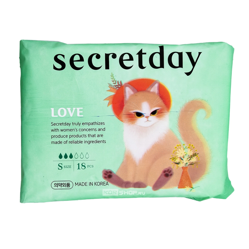 Прокладки гигиенические хлопковые ежедневные (размер S) Love SecretDay, Корея, 18 шт. Прокладки гигиенические хлопковые ежедневные (размер S) Love SecretDay, Корея, 18 шт.