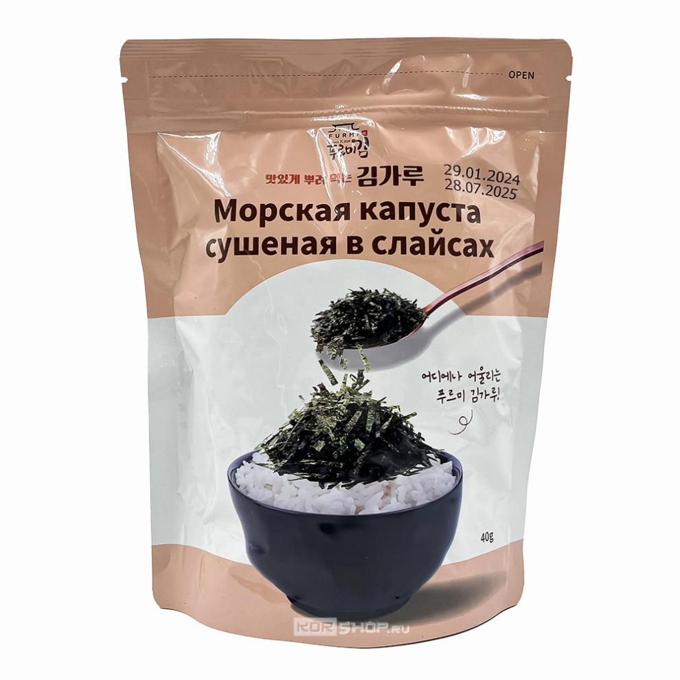 Морская капуста сушеная (водоросли Порфира Тенера) в слайсах Furmi, Корея, 40 г