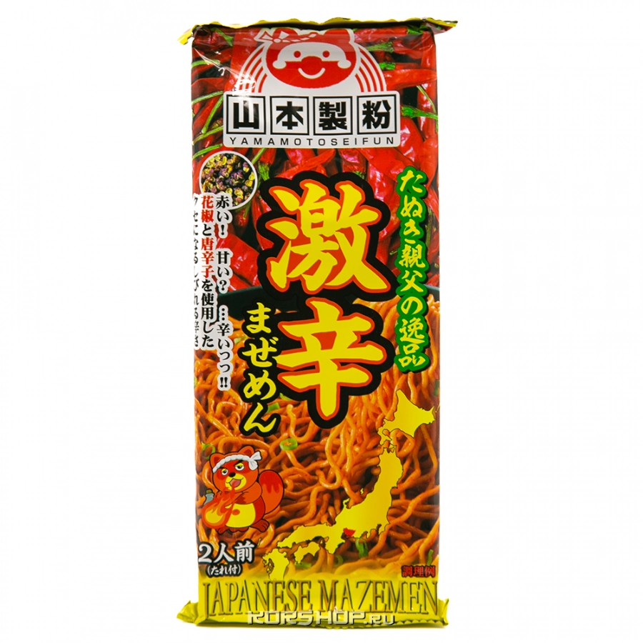 Лапша Тануки-оядзи супер острая Yamamoto Seifun (2 порции), Япония, 176 г