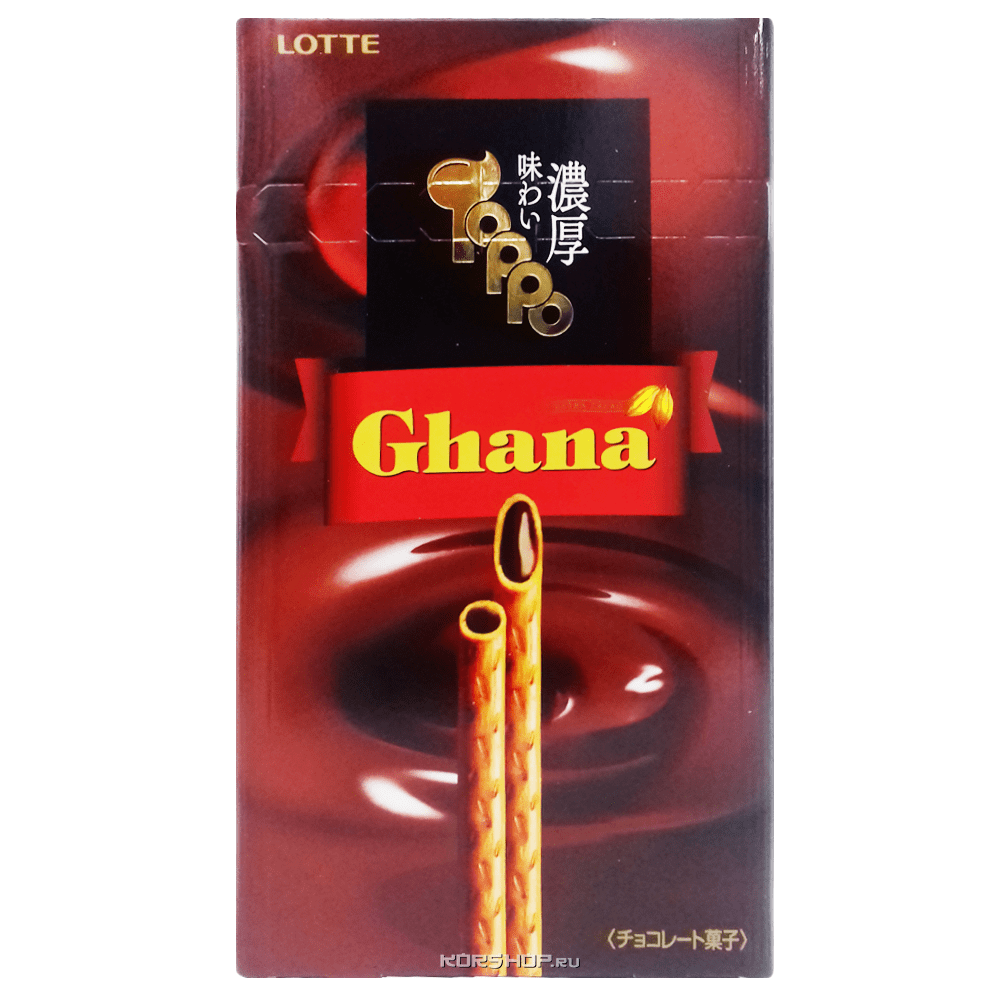 Хрустящие палочки с шоколадом Ghana Toppo Lotte, Япония