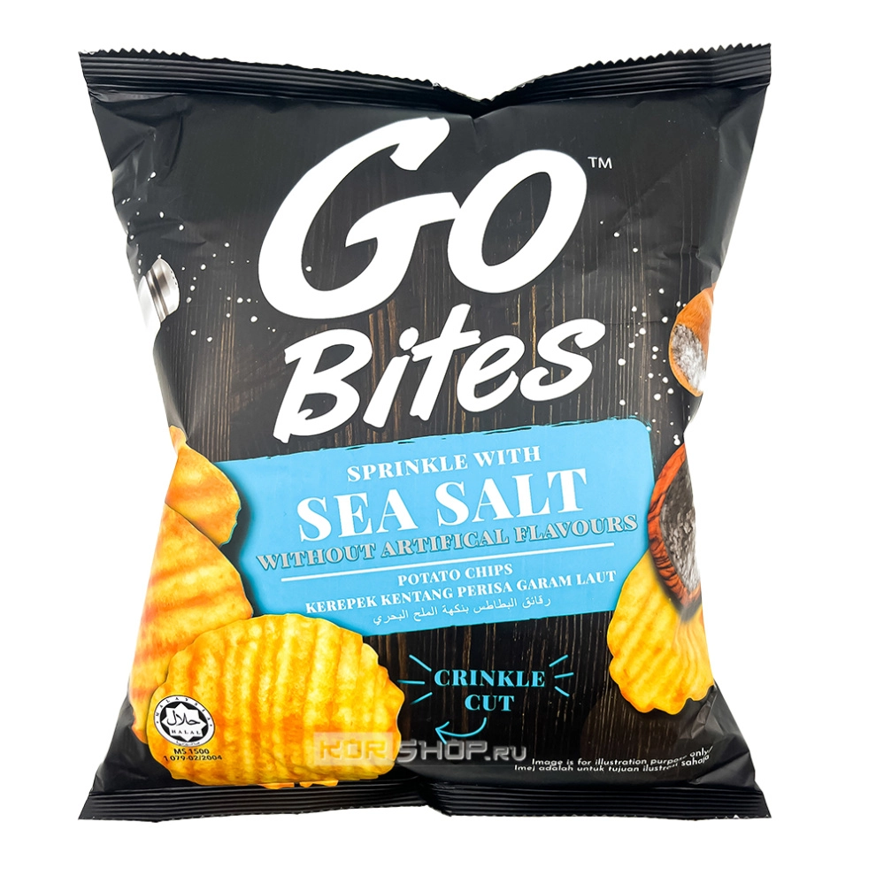 Картофельные чипсы со вкусом морской соли Go Bites HARI HARI, Малайзия, 60 г. Срок до 09.11.2025. Картофельные чипсы со вкусом морской соли Go Bites HARI HARI, Малайзия, 60 г. Срок до 09.11.2025.