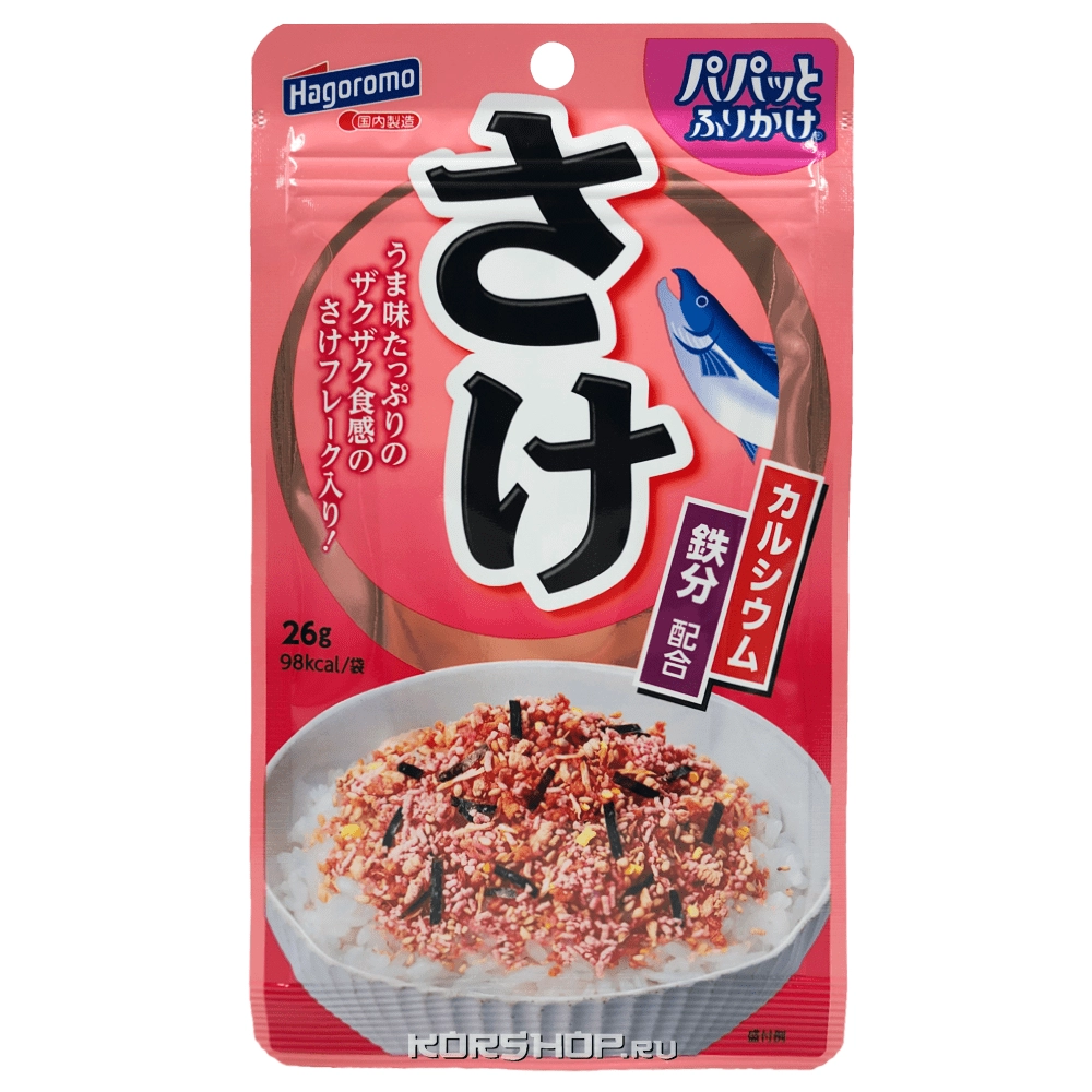 Посыпка для риса фурикакэ со вкусом лосося Hagoromo, Япония, 26 г. Посыпка для риса фурикакэ со вкусом лосося Hagoromo, Япония, 26 г.
