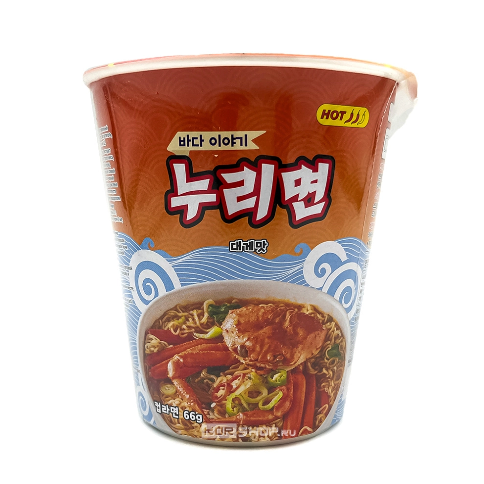 Лапша б/п со вкусом краба Nurimen, Корея, 66 г
