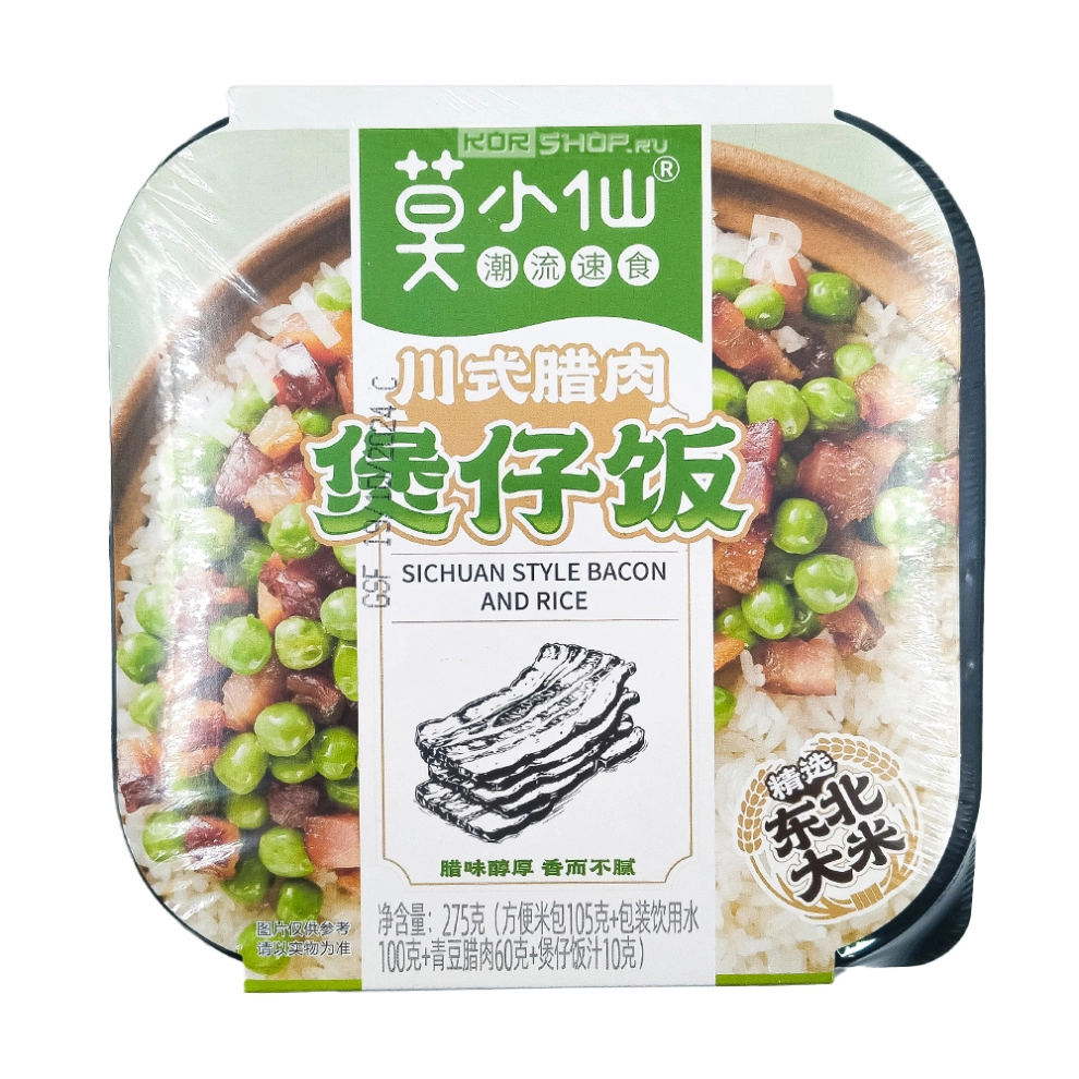 Рис б/п саморазогревающийся со свининой и зеленой фасолью Fairie Mor, Китай, 275 г