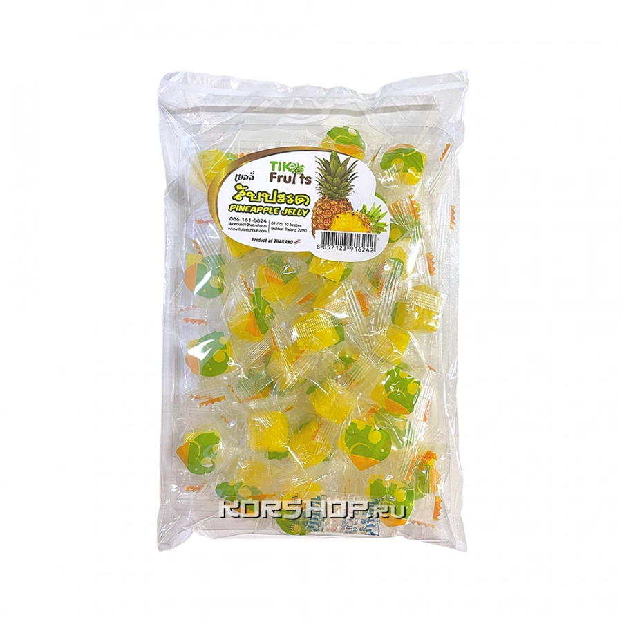 Желейные конфеты со вкусом ананаса Tik Fruits, Таиланд 150 г Желейные конфеты со вкусом ананаса Tik Fruits, Таиланд 150 г
